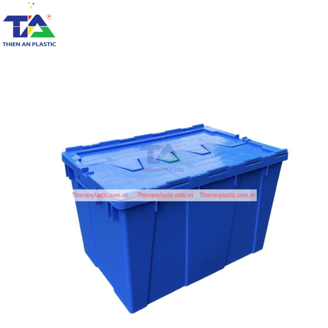 Thùng Nhựa Có Nắp Màu Vàng (KT: 600 x 400 x 365mm)