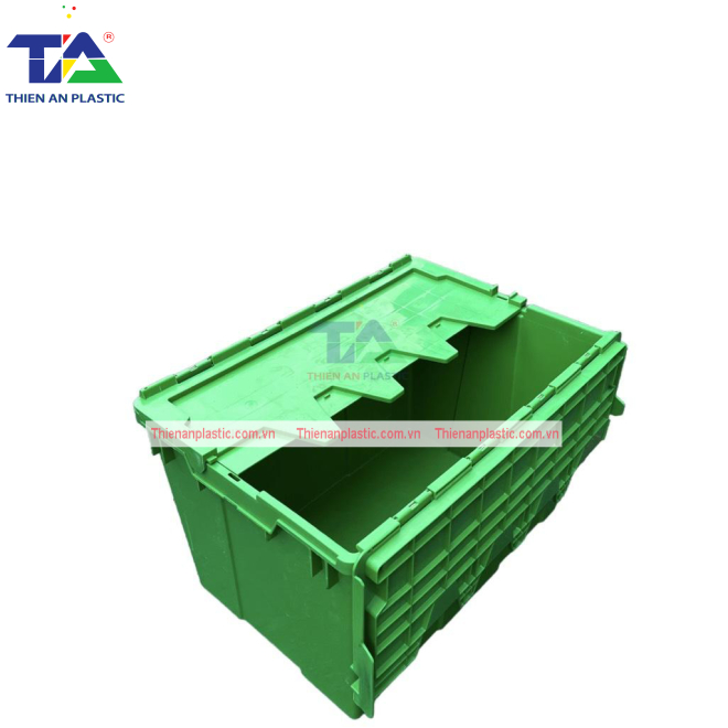Thùng Nhựa Có Nắp Màu Lá (KT: 600 x 400 x 365mm)