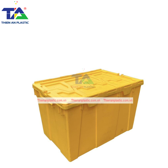 Thùng Nhựa Có Nắp Màu Đỏ (KT: 600 x 400 x 365mm)