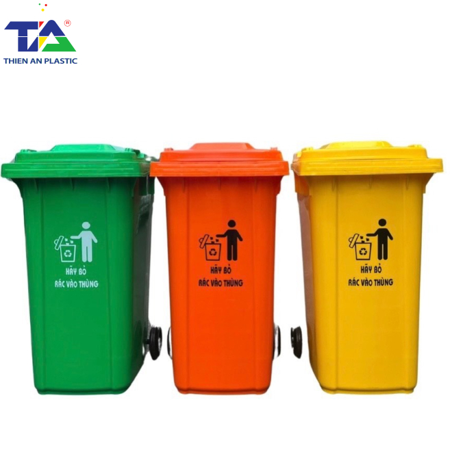 Thùng Rác Nhựa 240 Lít Dày (KT: 730 x 580 x 1070mm)