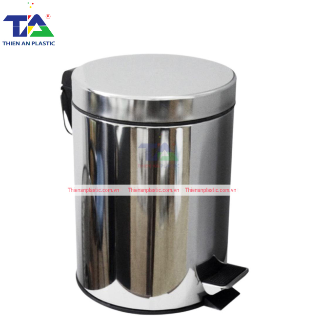 Thùng Rác Inox Đạp Chân Tròn 20L(KT: Ø285 x 445mm)