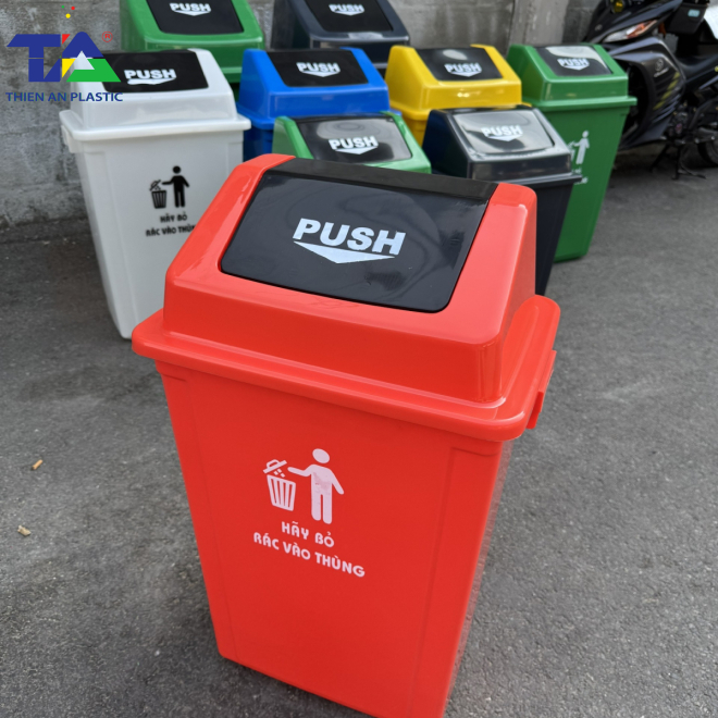 Thùng Rác Nắp Lật Push 60L (KT: 465 x 322 x 748mm)
