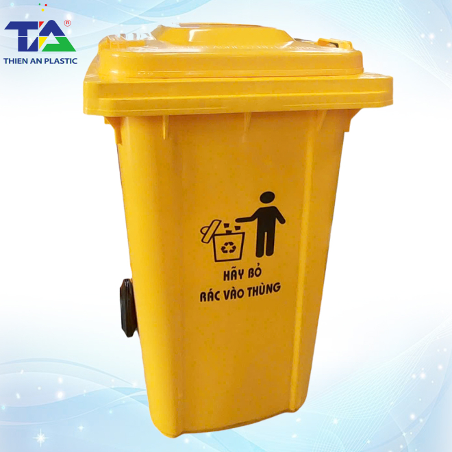 Thùng Rác Nhựa 240 Lít Dày (KT: 730 x 580 x 1070mm)
