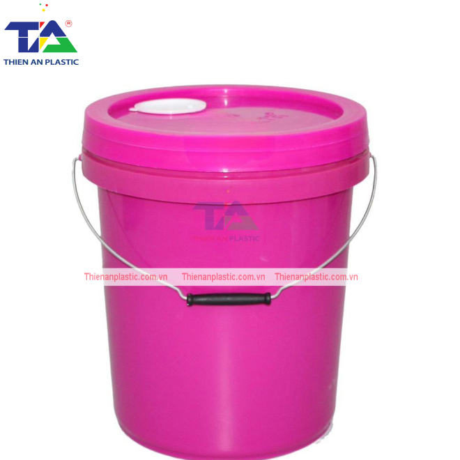Thùng (Xô Nhựa) 18 Lít Màu Hồng (KT: Ø310 x 345 mm)